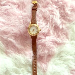 Leather and gold Diesel watch